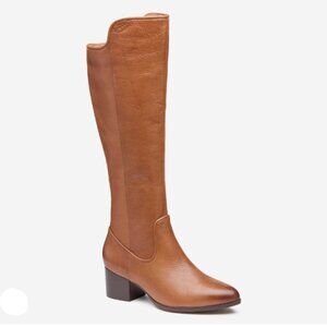 Johnston & Murphy Trista Rider Genuine Calfskin Leather Boot in Cognac